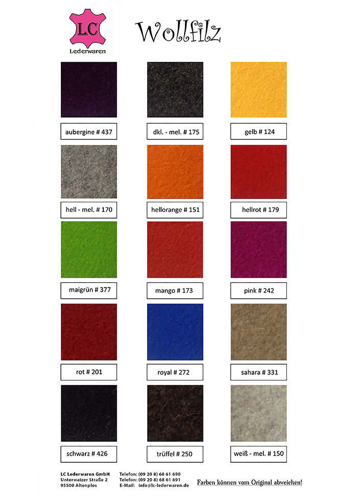 Wollfilz FARBEN